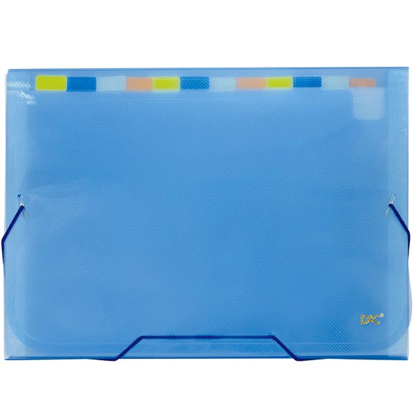Encontraproduto.com.br - Pasta azul sanfonada 12 divisões line A4 32,5cm x 23cm - 6090pp-AZ