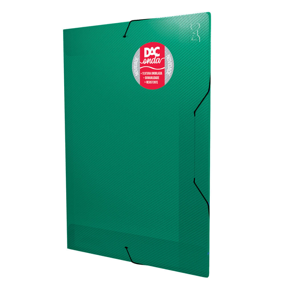 Encontraproduto.com.br - Pasta Aba Com Elastico Verde Onda
