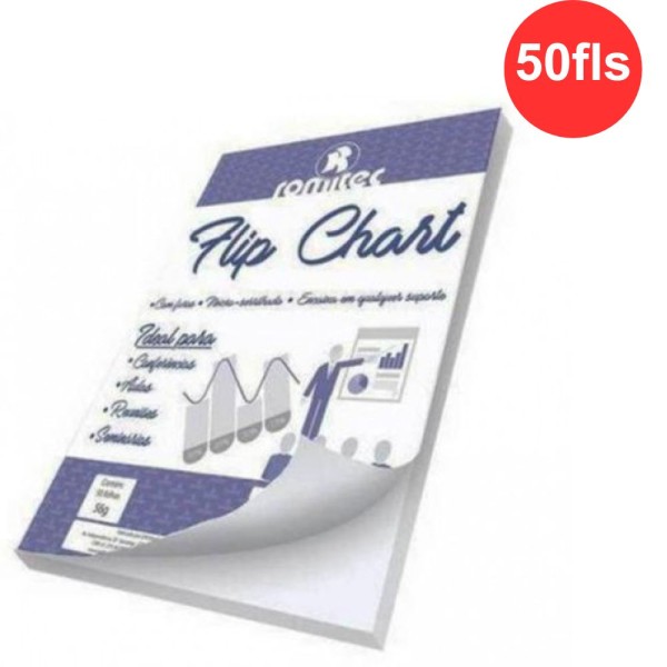 Encontraproduto.com.br - Bloco Flipchart 64x83,2cm 56g com 50 folhas.
