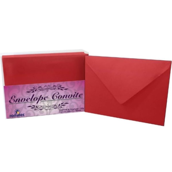 Encontraproduto.com.br - Envelope Para Convite Vermelho Casca 50 Un - GPK Envelope Para Convite Vermelho Casca C/50