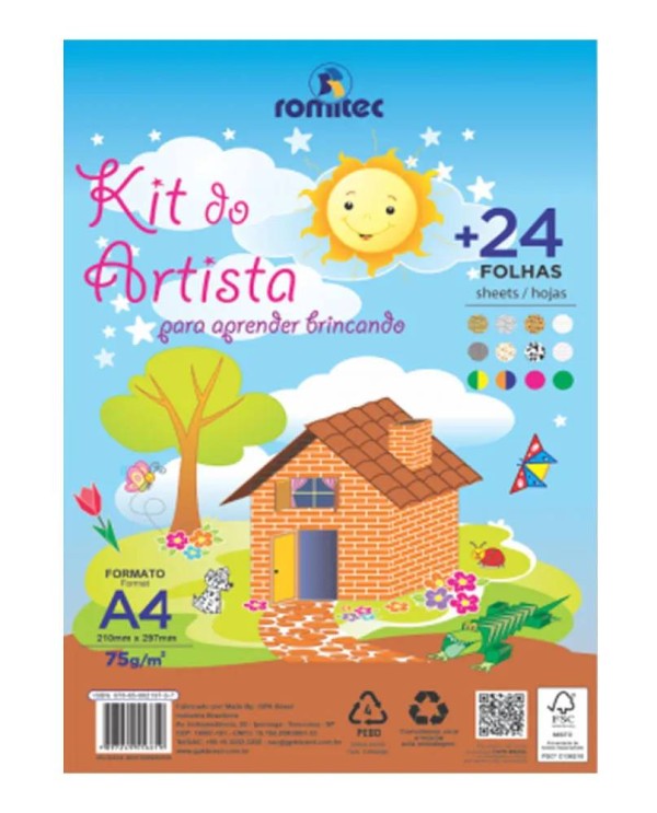 Encontraproduto.com.br - Bloco Kit Do Artista 24 Folhas