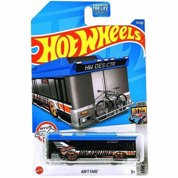 Encontraproduto.com.br - Hot Wheels Ônibus Aint Fare Azul HCX00 HW Metro 2022 Mattel