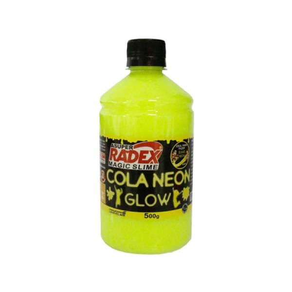 SLIME COLA GLOW NEON AMARELA 500GR.