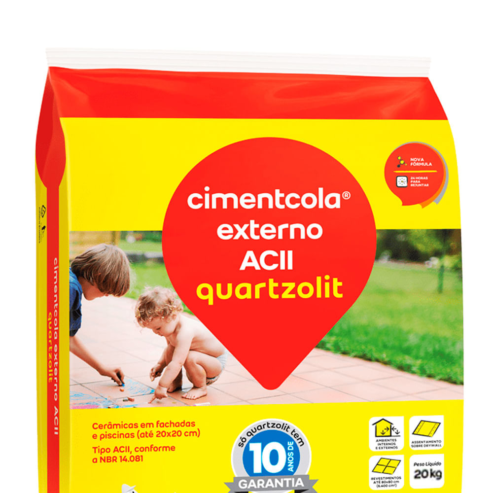 Encontraproduto.com.br - Argamassa AC-II Uso Externo Cinza (Saco 20kg) - WEBER QUARTZOLIT