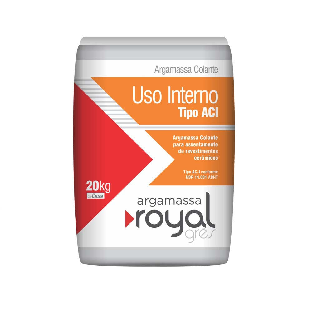 Encontraproduto.com.br - Argamassa royal gres de uso interno aci 20kg Royal Gres- embalagem de papel