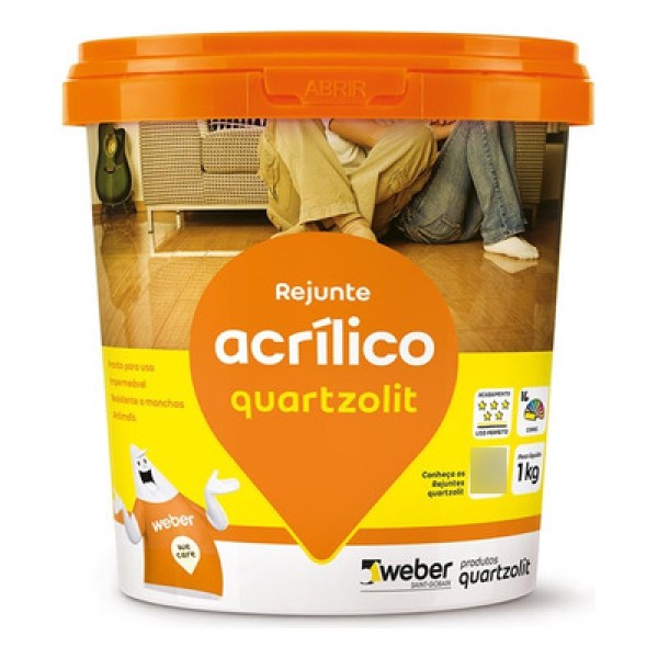 Encontraproduto.com.br - Rejunte Acrílico 1Kg - Marrom Café - Quartzolit