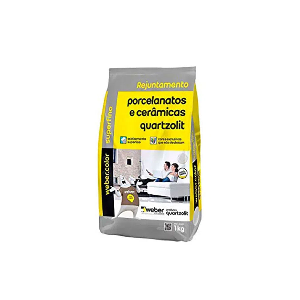 Encontraproduto.com.br - Rejunte Porcelanato e Ceramica 1KG - Marfim - Quartzolit