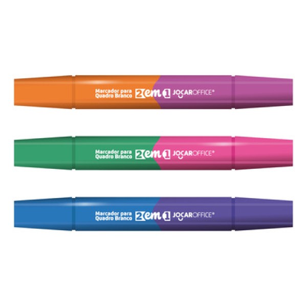 Encontraproduto.com.br - MARCADOR QUADRO BRANCO CORES VIBRANTES 2 EM 1 3UN 10165 LEONORA