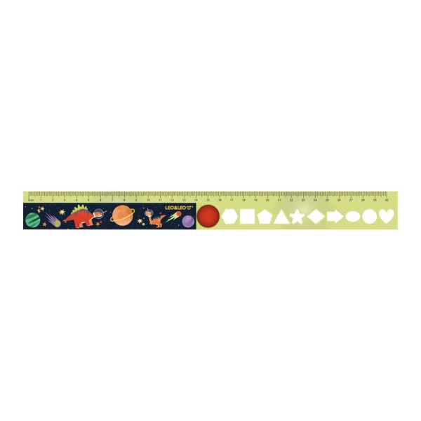 Encontraproduto.com.br - Régua 30cm Dobrável Dino Space