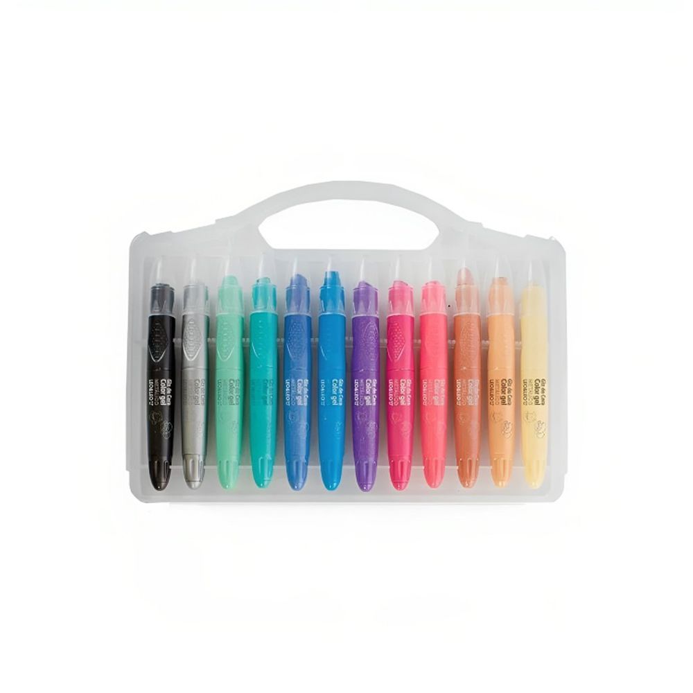 Encontraproduto.com.br - Giz De Cera Color Gel Leo&leo Metálico - Maleta Com 12 Cores