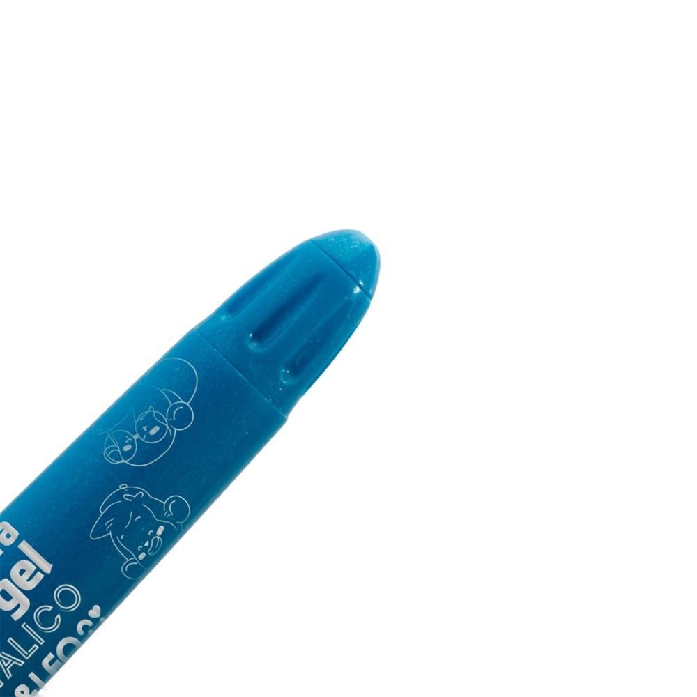 Encontraproduto.com.br - Giz De Cera Color Gel Leo&leo Metálico - Maleta Com 12 Cores