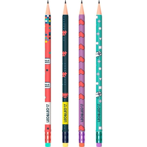 Encontraproduto.com.br - Lapis Preto Redondo Decorado Game Hb C-borracha (s)