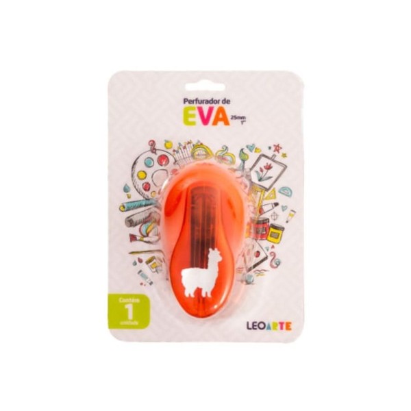 Perfurador Decorado 1 Furo - 25mm - Color - Leoarte - Lhamas