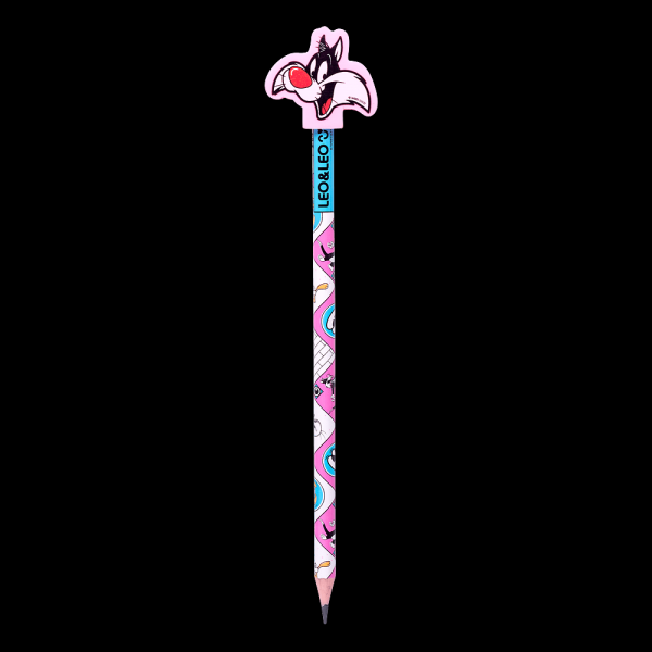 Encontraproduto.com.br - LAPIS HB COM BORRACHA NA PONTA - LOONEY TUNES - LEO & LEO