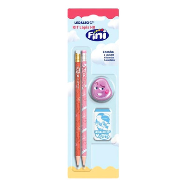 KIT 2 LAPIS HB APONTADOR BORRACHA FINI 10330 LEONORA