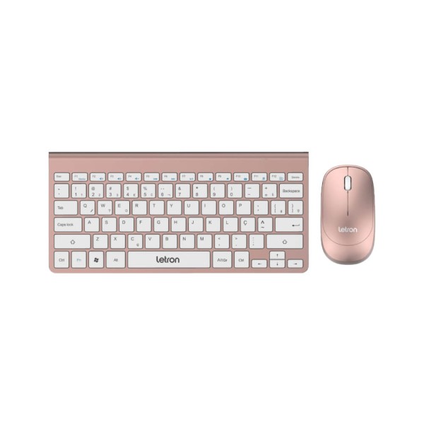Kit Teclado Com Mouse Sem Fio Rose - Letron