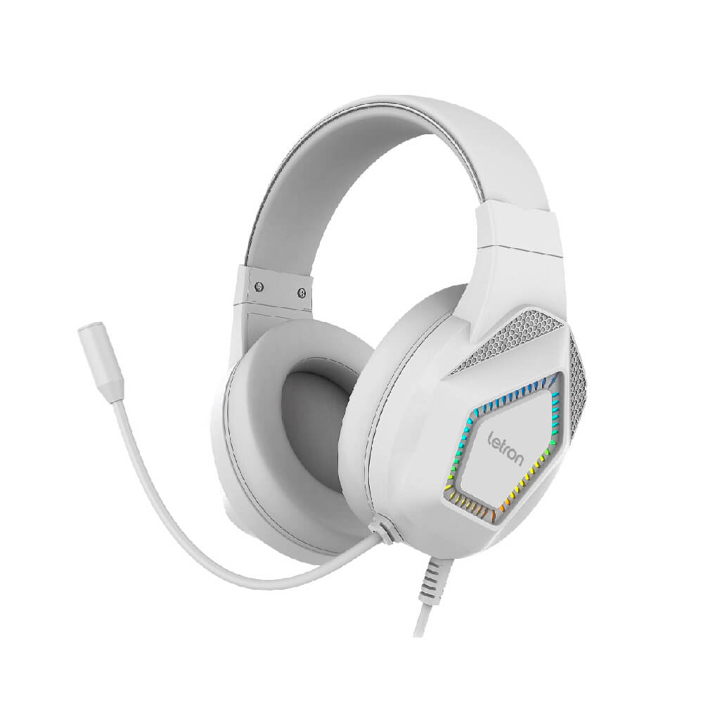 Encontraproduto.com.br - Headset Gamer Play On Branco Led - Letron Headset Gamer Play On Br Led74450 Letron
