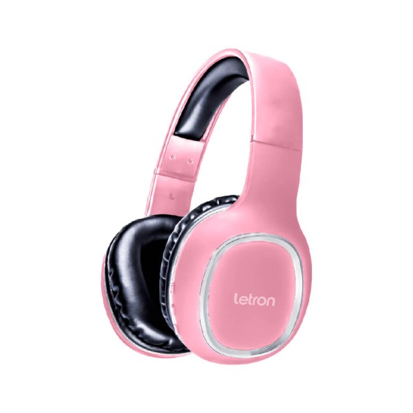 Headphone Sem Fio Bluetooth Preto e Rosa - Letron Headphone Bluetooth Pt/rosa 74462 Letron