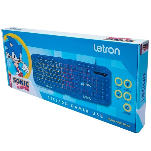 Encontraproduto.com.br - Teclado Gamer USB Letron Sonic LED (MP)