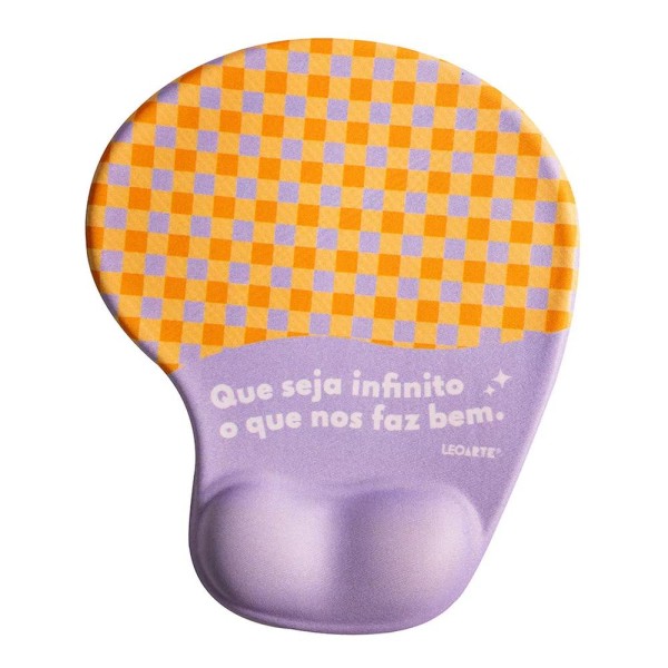 Mouse Pad Ergonômico Positive Vibes Quadriculado