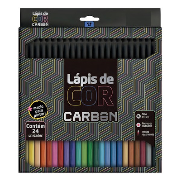 Encontraproduto.com.br - Lápis De Cor Carbon 24 Cores