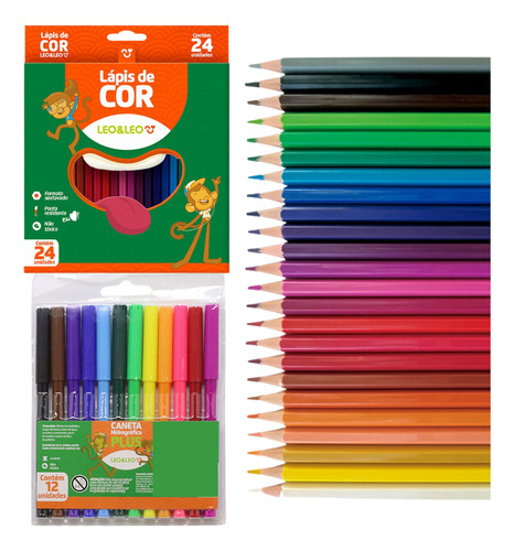 Encontraproduto.com.br - Lápis de Cor Leonora 24 Unidades
