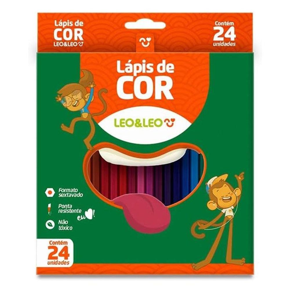 Encontraproduto.com.br - Lápis de Cor Leonora 24 Unidades