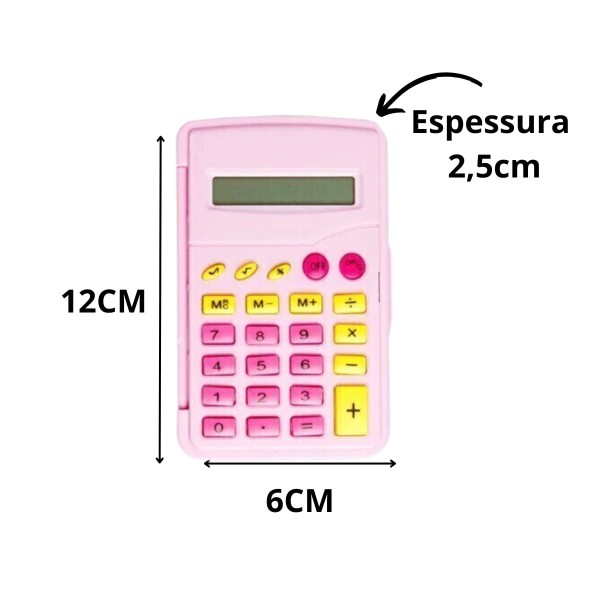 Encontraproduto.com.br - Calculadora de Bolso 8 Dígitos Flip Pink Vibes - Letron