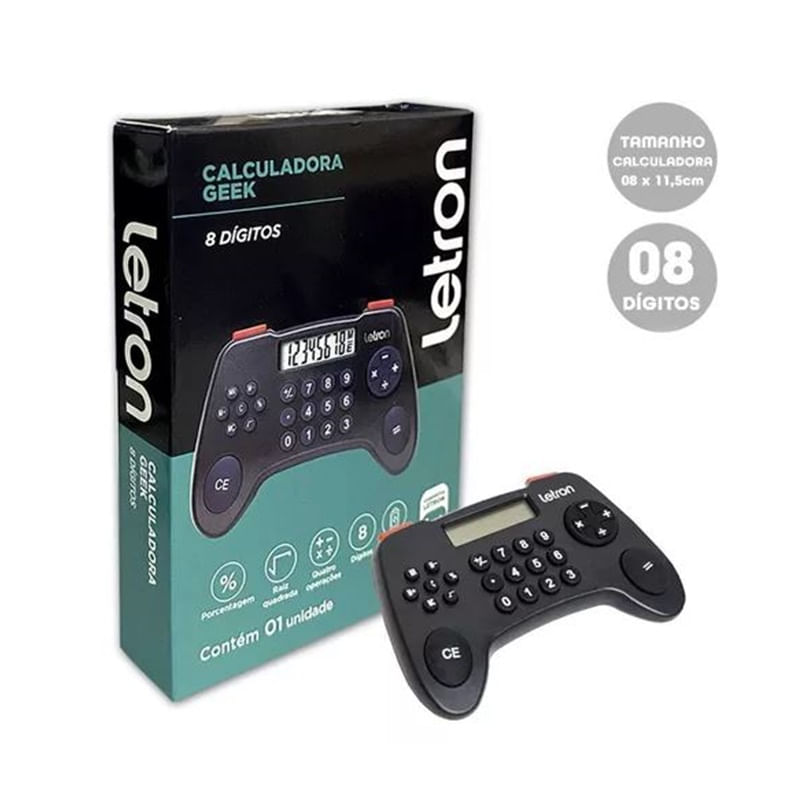 Calculadora De Bolso 8 Dígito Geek Controle Letron