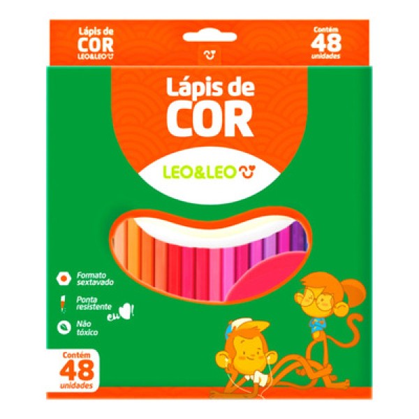 Encontraproduto.com.br - Lápis De Cor 48 Cores Sextavado Cores Diversas