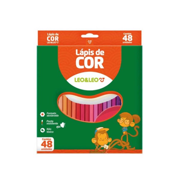 Encontraproduto.com.br - Lápis De Cor 48 Cores Sextavado Cores Diversas