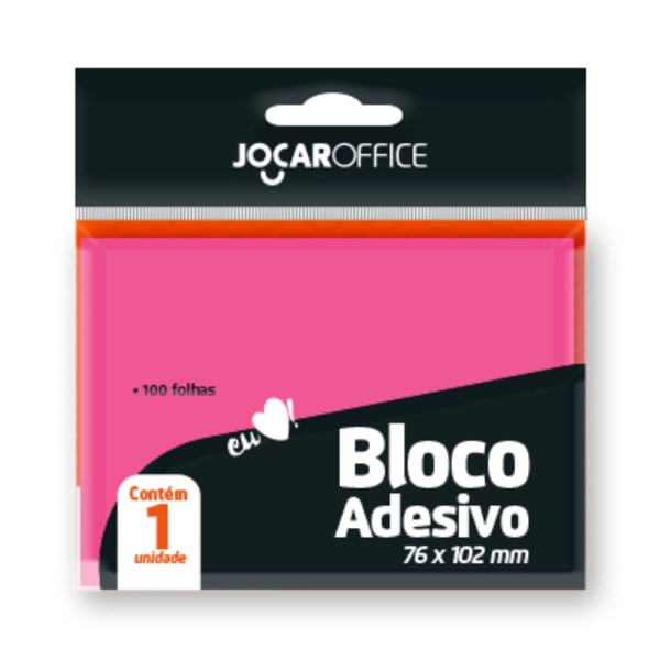 Encontraproduto.com.br - Bloco Adesivo Leonora Rosa com 100 Folhas 76x102mm