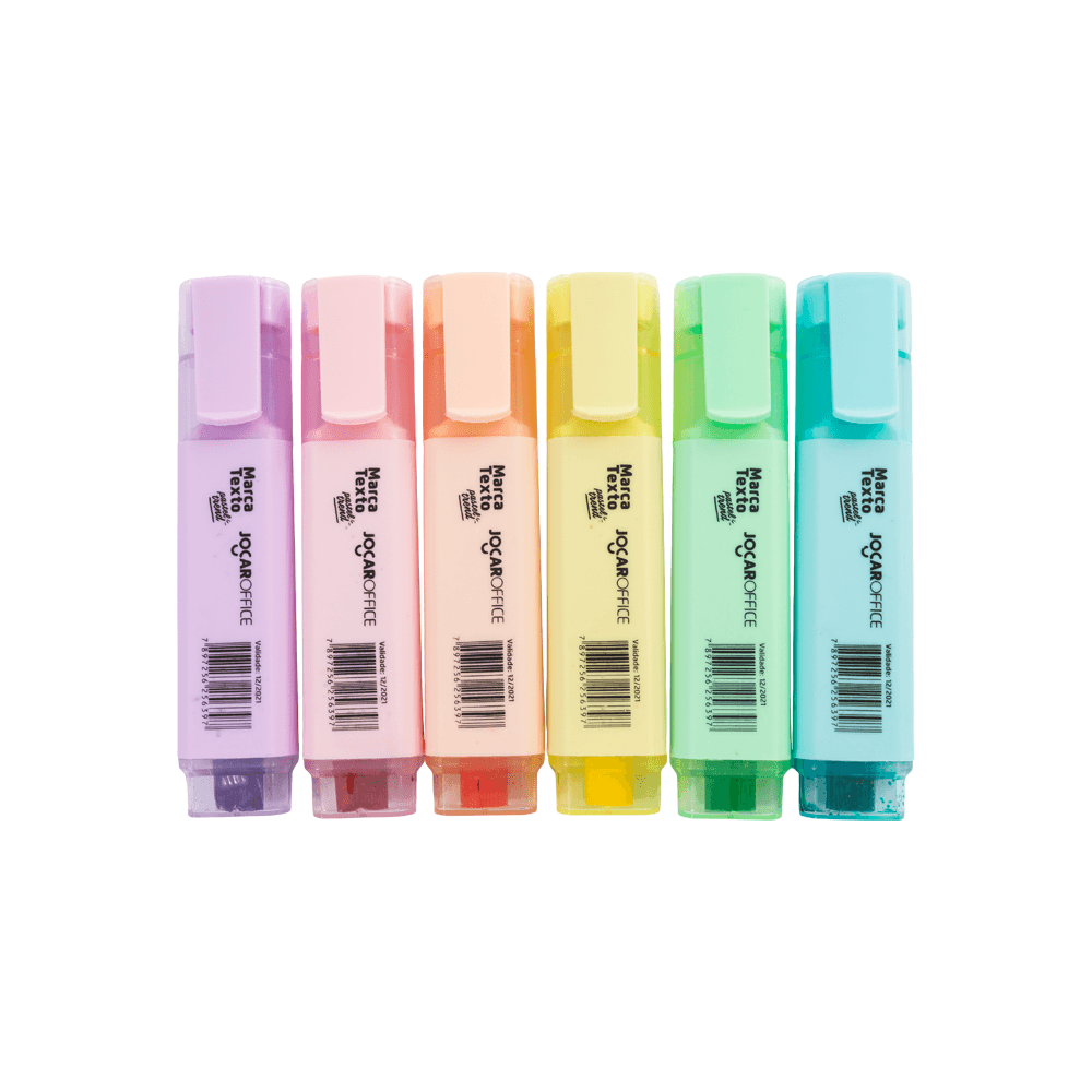 Encontraproduto.com.br - Marca Texto Tons Pastel Estojo Com 6 Cores