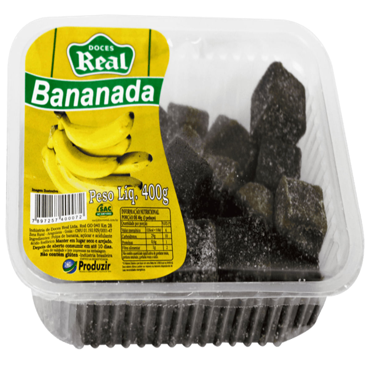 Encontraproduto.com.br - Doce de Banana Real Cristalizada 400g