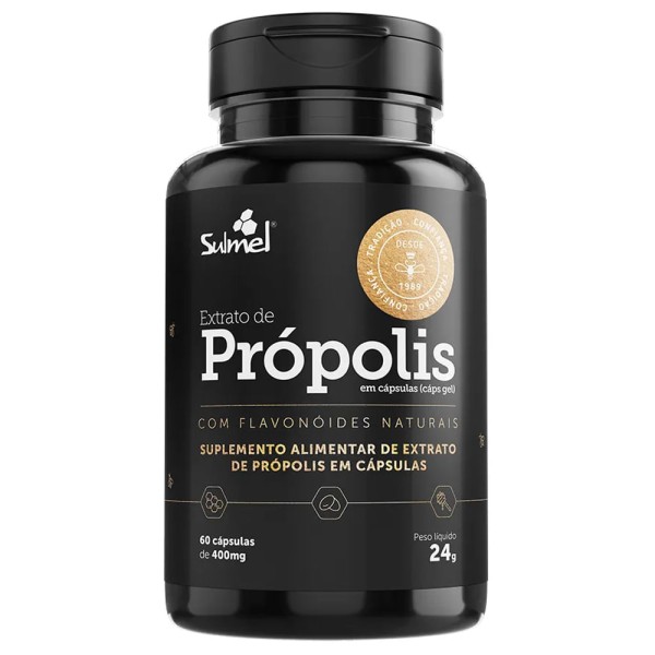 Encontraproduto.com.br - Extrato de Própolis Sulmel 24g | Com 60 Cápsulas