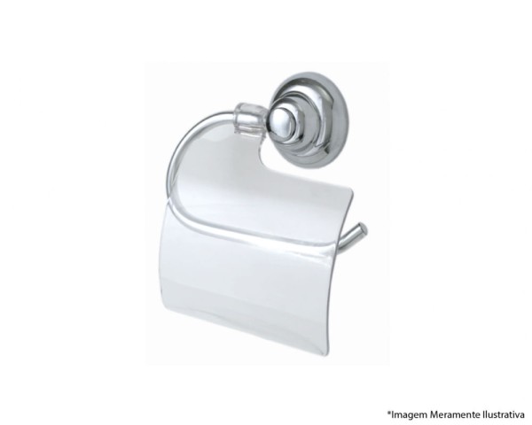 Encontraproduto.com.br - Porta Papel Higiênico Design com Tampa Cromado