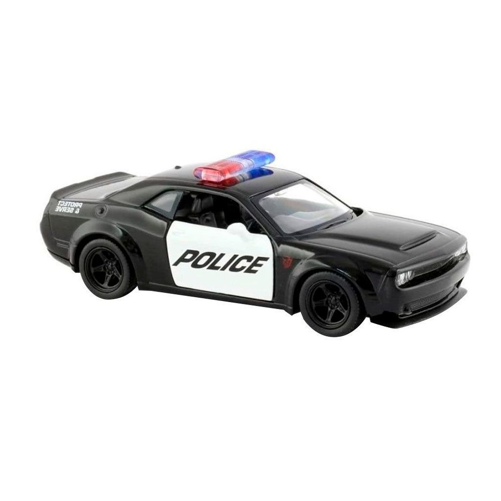 Carrinho De Fricção Em Metal Miniatura Dodge Challenger Polícia
