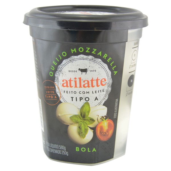 Encontraproduto.com.br - Queijo Mozzarella Bola Atilatte Tipo A Feito com Leito Pote 250g