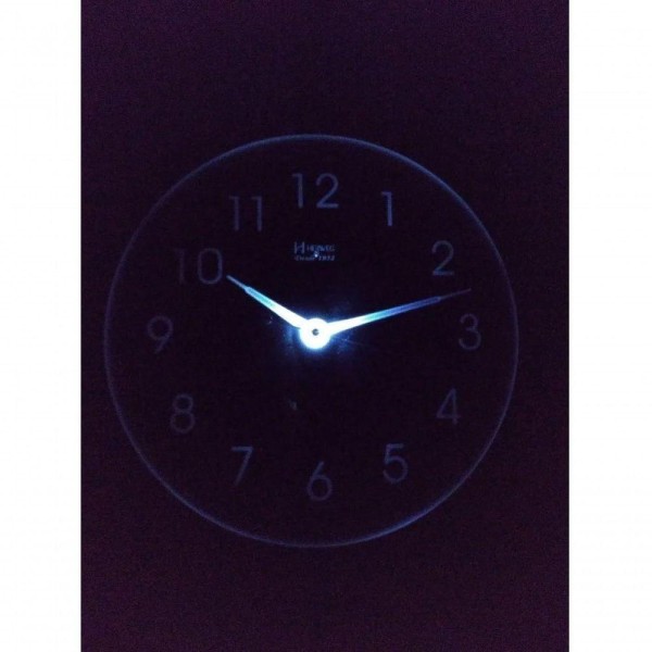Encontraproduto.com.br - Relógio Parede Quarto Preto Com Luz Led Sensor Herweg 6809