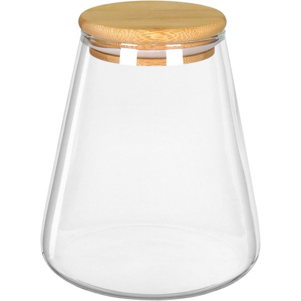 Encontraproduto.com.br - Pote Porta Mantimentos Home&co Com Tampa Bambu Borossilicato 950ml 13x8x8cm Transparente