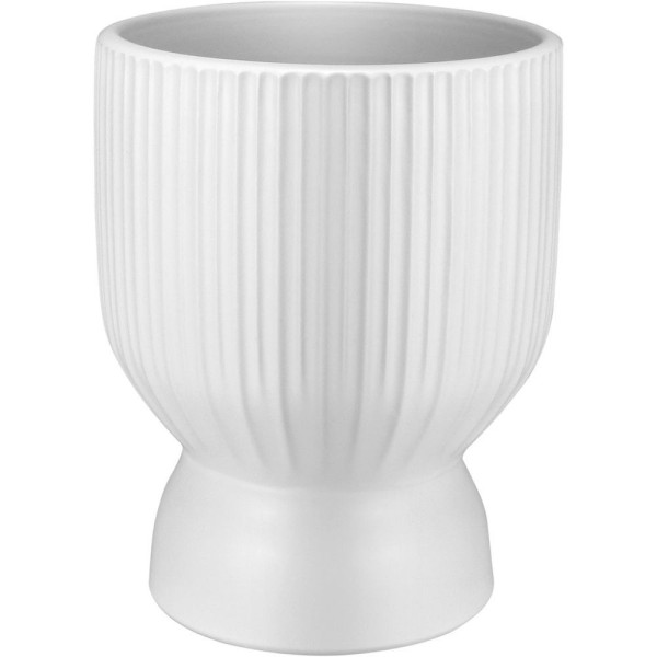 Cachepô Redondo Home&co Vaso Decorativo Planta Cerâmica 18x14x14cm Gelo