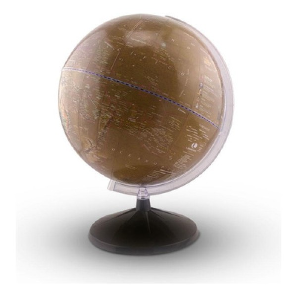 Encontraproduto.com.br - Globo Satélite Libreria, mapa cartográfico e histórico, diâmetro de 30 cm, com base de plástico.
