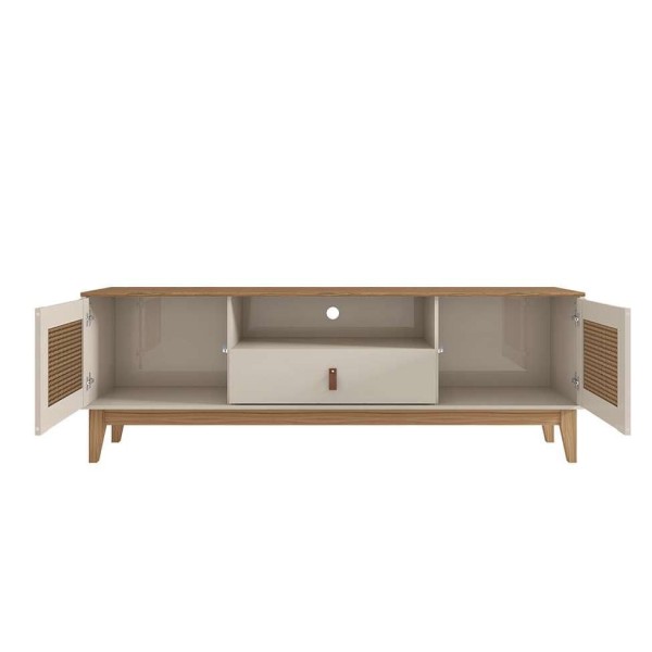 Encontraproduto.com.br - Rack Esmeralda Off White e Noce 160 cm