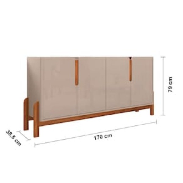 Encontraproduto.com.br - Buffet Lizz 1,70 Off-White/Cedro - Casa D
