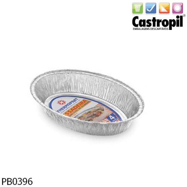 Encontraproduto.com.br - Thermoprat Assadeira Oval 4.000Ml C/12
