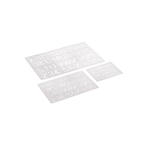 Encontraproduto.com.br - Kit Normógrafo C/ 3 Réguas Cristal - Waleu