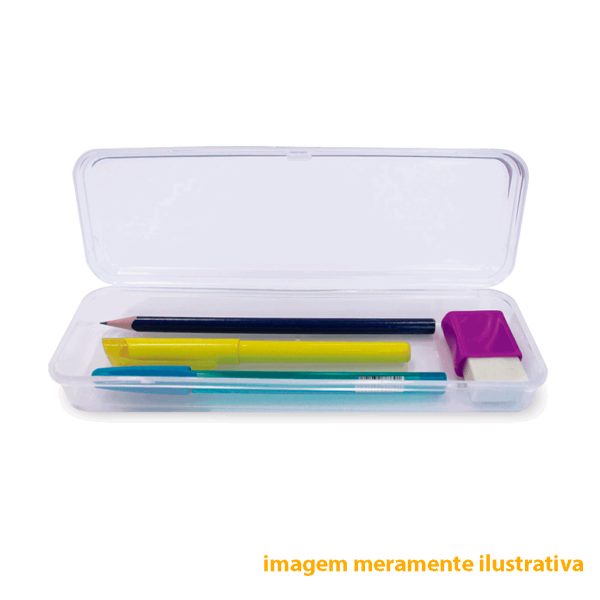 Encontraproduto.com.br - Estojo Simples Transparente Plástico - Waleu