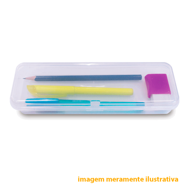 Encontraproduto.com.br - Estojo Simples Transparente Plástico - Waleu