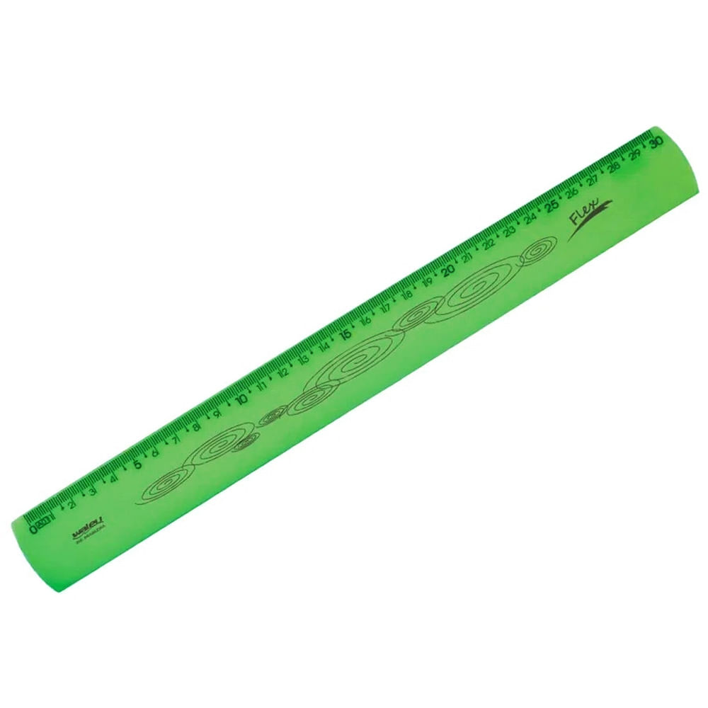 Encontraproduto.com.br - Régua Flexível Verde Neon 30cm Maxcril