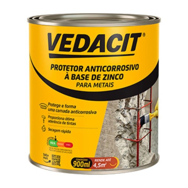 Encontraproduto.com.br - Protetor Anticorrosivo A Base de Zinco 900Ml - 121800 - Vedacit